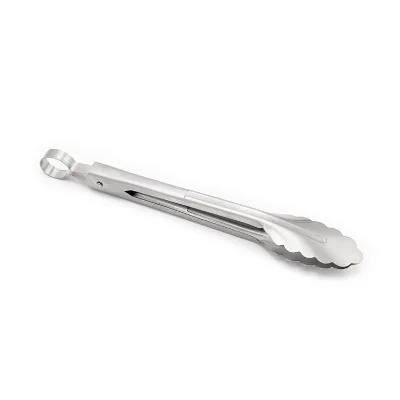 14Inch Stainless Steel & Silicone Food Tongs with Patented Locking System Heat Resistant for Grilling Cooking & Serving