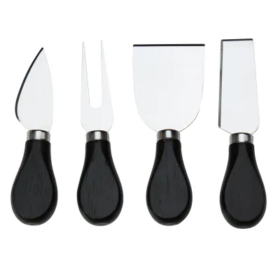 High Quality 4 Pieces Wooden Cheese Knife Set Stainless Steel