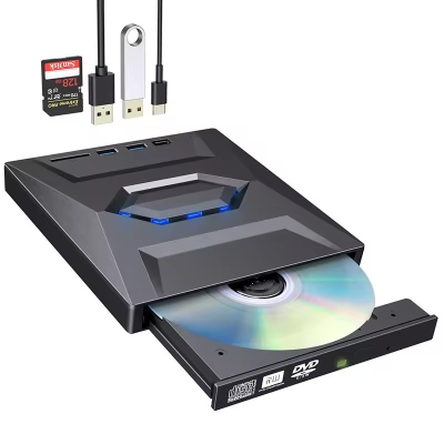 7-in-1 USB 3.0 & Type-C External CD/DVD Drive Compatible windows Multi-Function Optical Disc Reader/Writer