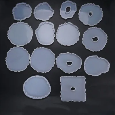 C-0087 Agate Resin Mould Round and Oval Geode coaster Silicone Mold for Epoxy Resin Craft DIY
