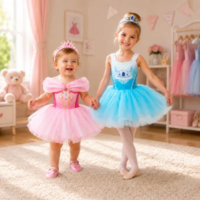 Wholesale Toddler Girls Princess Tutu Ballet Dress Children Soft Tulle Dance Costume Stage Performance Birthday Party Outfit
