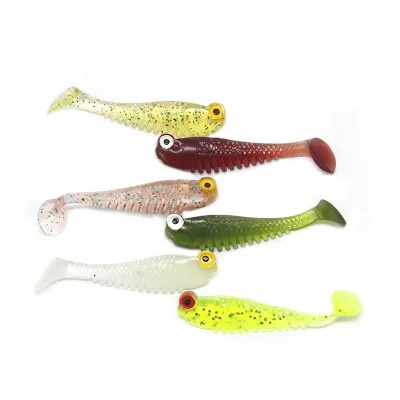 5.5cm 1.2g Small Soft Lure Realistic 3D Fish Eye Paddle Tail Swimbait Artificial Bait for Ultralight Fishing