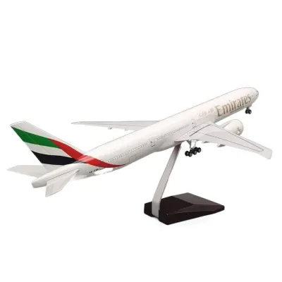 Hot Sale Large Scale B777 1:157 47cm Boeing 777 Emirates Airline Airplane Model with Landing Gear Resin