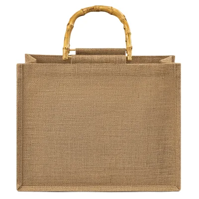 Wholesale Eco Friendly Waterproof Laminated Jute Tote Bag Custom Burlap Reusable Linen Jute Shopping Bag