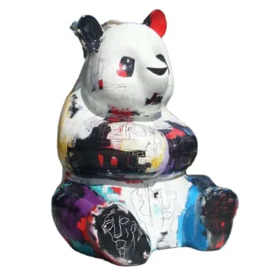 New Design Resin Cartoon Animal Garden Decoration Life Size Panda Statue