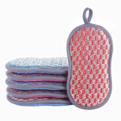 Double-sided Scrubber Bowl Sponge Cleaning Cloth Kitchen Cleaning Scrubber Sponge Wipe
