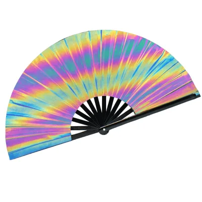 Wholesale PVC Rave Folding Fan Flash Party Hand Fan Festival Dance Accessory