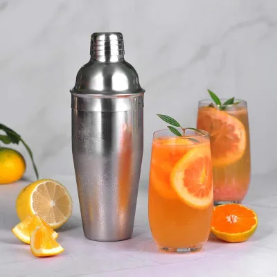 Factory Direct Wholesale Metal Stainless Steel Barware Tools 400ml Glass Cocktail Shakers