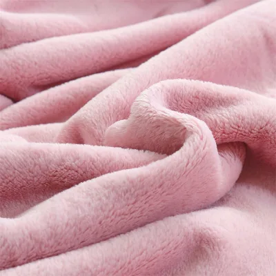 FY 100%Polyester Soft Full Dull Grey Pink Adult Children Air Conditioning Shawl Blanket