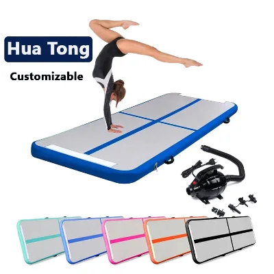 High Quality Customizable Inflatable Gymnastics Mat Air Track Gymnastics Equipment Tpe Yoga Sports Gym Mat Tumbling Air Track