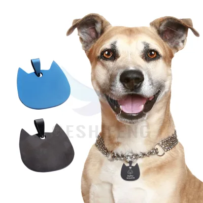 Personalised Dog Tag Stainless Steel Silencer Sublimation Engraving Collar Dog Tags Name ID Blank Bone Dog Tag