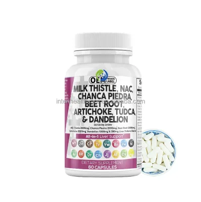 Private Label Chanca Piedra Beet Root Artichoke Dandelion Root Liver Cleanse Detox Milk Thistle NAC Capsules