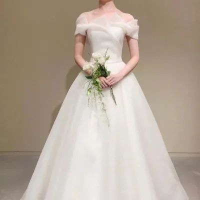 Elegant Wedding Dresses for Women New Off the Shoulder Bridal Dress New Long A-line Simple Wedding Dress Customized