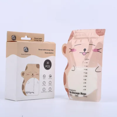BPA-Free Single-Use Breast Milk Storage Bags with LDPE Liner Custom Packaging in Counts of 30 for Baby & Kids Feeding