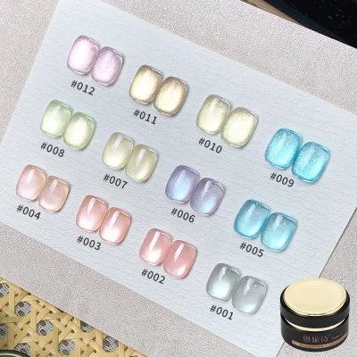 16 Colors New High-density Crystal Cat's Eye Porcelain White Jade Cat Eye Gel Clear Cat Eye Gel Polish Spring 2026