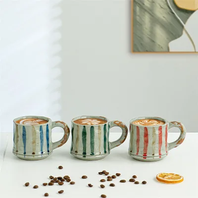 Japanese Rustic Industrial Style High Quality Handmade Ceramic Coffee Cup Pottery Crafted by Harmony Brand for Home & Office Use