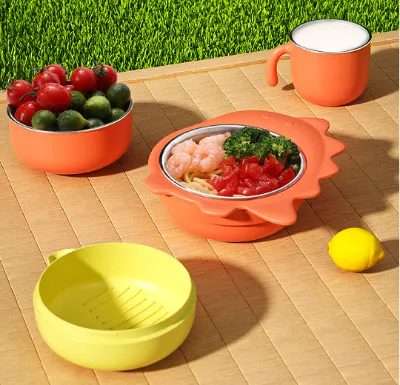 4pcs Stainless Steel Non Toxic Durable Reusable Cartoon Children Kids Baby Tableware Cutlery Kids Children Dinnerware Set