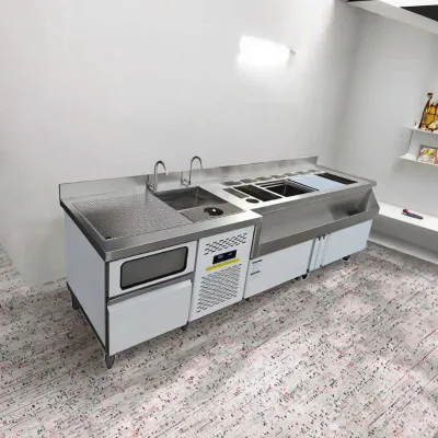 Durable Stainless Steel Commercial Bar Station Electric Cocktail Movable for Small Weddings