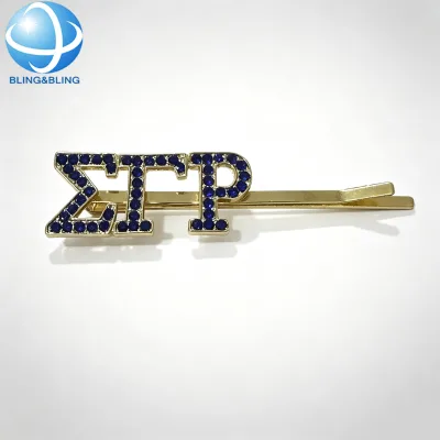 Custom Sigma Gamma Rho Hair Clips Rhinestone SGRho Sorority Bobby Clip for Women Head Decoration Accessories
