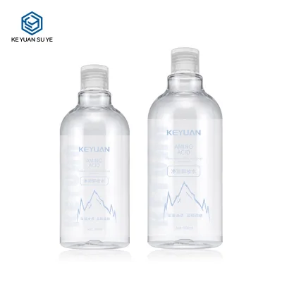Customized High Quality Luxury Cosmetics 300ml 500ml PET Transparent Makeup Remover Bottle with Screw Cap