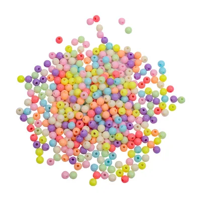 Factory Direct Sale 6mm 8mm Round Solid Color Acrylic Loose Beads for Handmade Beaded,bags, Bracelet,jewelry Making