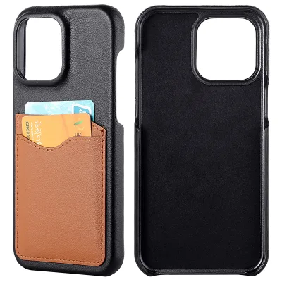 High Quality Genuine Leather Shockproof Card Holder Phone Case for 15 Series Luxury Design Multi Colors Wholesale