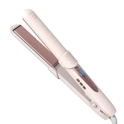 LED Temperature Display Screen 2-in-1 Straight Clip Curling Iron with Customizable logo