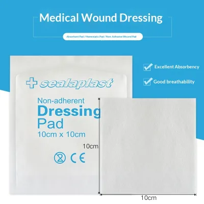Medical Non-Adhesive Absorbent Cotton Core Blood-Absorbing Wound Dressing Pad 10cm X 10cm Model H901 Class I