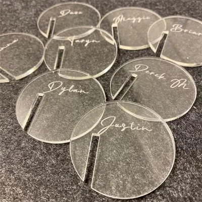 30 Pcs Blank Clear Party Drink Tag Circles Acrylic Drink Label for Rim of Glass Champagne