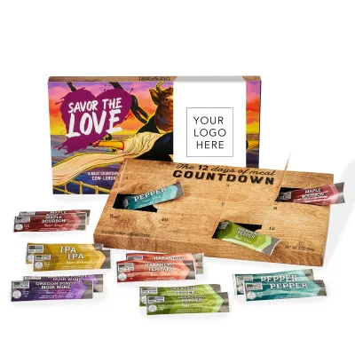 Advent of Love Beef Jerky Calendar 6 Unique Flavors 12 Bags Gift Packaging Convenient Storage