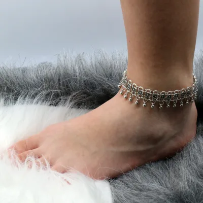 Ethnic Style Anklet Pendants Hollowed Out Carved Beaded Anklets Alloy Jewelry Anklets for Women