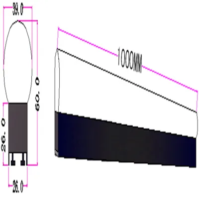 Led Pixel bar Bubble Tube Light 24V LED Tube 64pixels Ip67 Dmx Rgb Outdoor Building Lighting