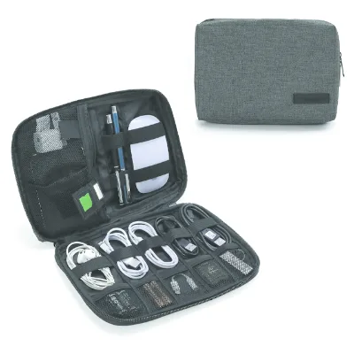 Custom Cable Organizer Bag Travel Tool Case With Handle for Cellphone Cord Electronics Accessories Carrying Tech Bag