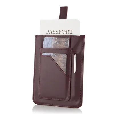 Iso Certification Red Family Organizer Square Travel Document and Gadgets Organizer Passport Cover Wallet w Card Holder