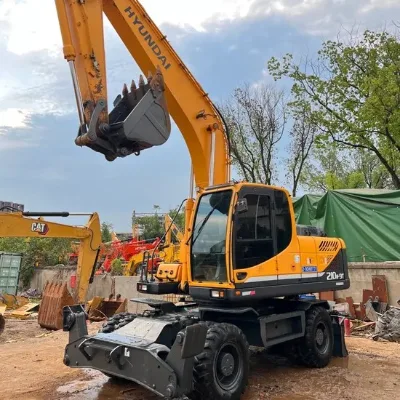 Used Good Condition Digger Secondhand Hyundai 210W-9 Hydraulic Wheel Excavator