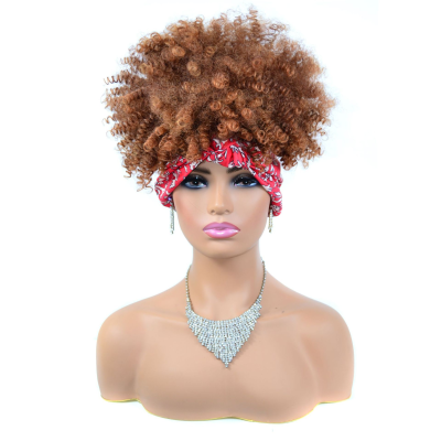 Short Afro Kinky Curly Headband Wig Synthetic Wigs for African Women Wigs