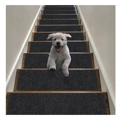 15pcs Anti Slip Felt Stair Rugs 7.8''x 27.5'' Floor Door Mats Durable Stair Treads Carpet Set for Easy Installation