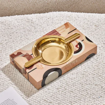Modern Luxury Rectangle Alloy Waterproof Incense Burner for Living Room Table Desktop Home Decor