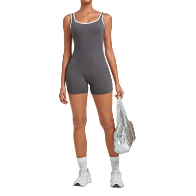 Customized Slimming Workout Jumpsuit High Quality Activewear Quick Dry Breathable One Piece Gym Bodysuit for Women