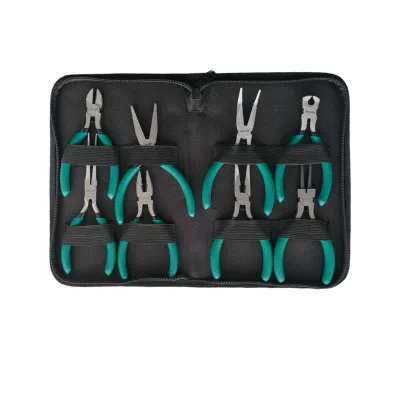 Mini 8pcs Diy Nickel Plated Surface Processing Nipper Carbon Steel Pliers With Double Pvc Handles