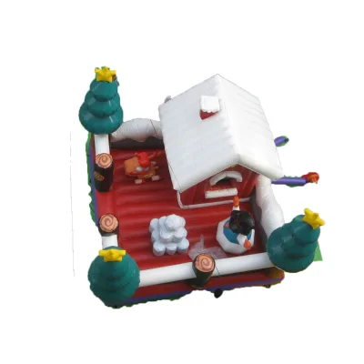Waterhan Kids Christmas PVC Inflatable Round Bounce House 122cm After Inflated with 2-Color Printed Design for Ages 14+