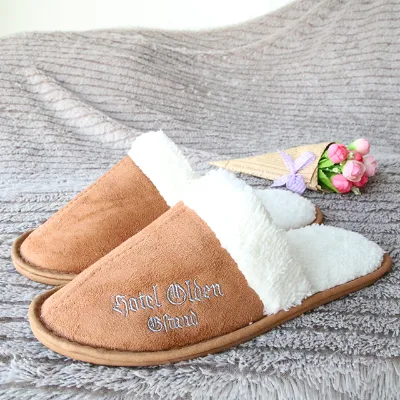 China Manufacturer Directly Disposable slippers with Hotel Custom logo Winter Slipper