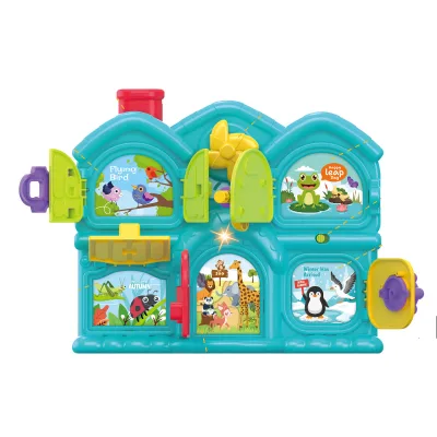 Baby Busy Board Musical Montessori House Busy Board with Light & Music Educational Baby Toddler Activity Toy