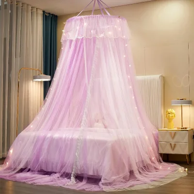 Hot Selling Luxury Princess Style Thickened Ceiling Dome New Portable Hanging Lace Universal Foldable Mosquito Net Bed Canopy