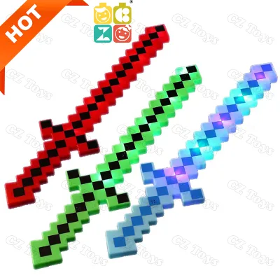 Pixel Light-Up Sword Mosaic square Luminous Sword Light Flashing Saber Toys Led Party Concert Outdoor Halloween Kids Toy