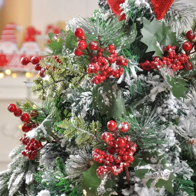 Cross-border Christmas Artificial Pine Cones Branch Cuttings Red Berries White Fruits Plastic Floral Christmas Decor