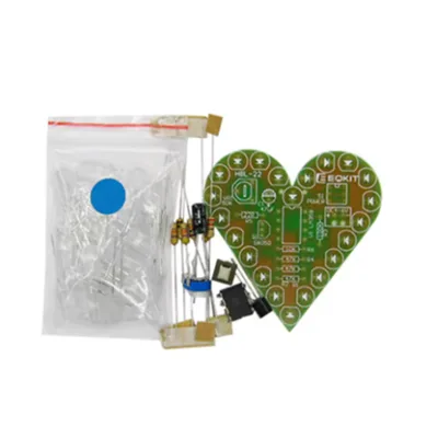 Heart Shape LED Flashing Light DIY Kit with PCB DC 4-6V 4 Color Available for Soldering Kit DIY Electronic Kit