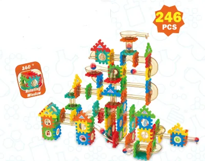 Marble Run Race Track Building Blocks Toys for Kids Labyrint Rolling Ball Funnel Slide Bricks Education Construct Toys Maze STEM