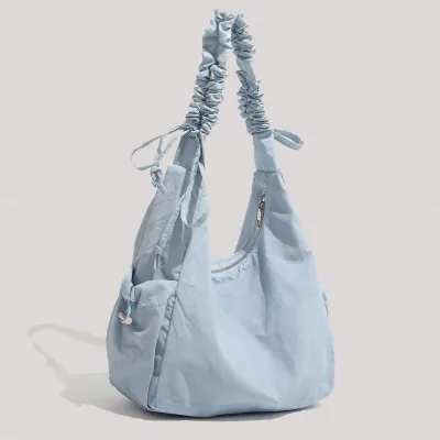 Custom Fashion Nylon Drawstring Large Capacity Crossbody Women Shoulder Tote Bag