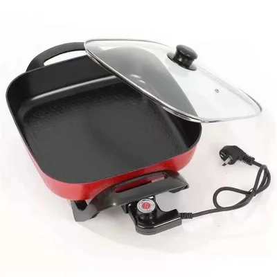 Multi-Function Non-Stick Frying Pan & Wok 2.1-4L Capacity Glass Lid Push-Button Control for Household & Dormitory Use